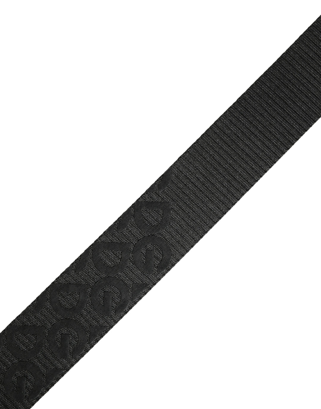 Dolce &amp; Gabbana Black Logo Monogram Silver Metal Buckle Belt