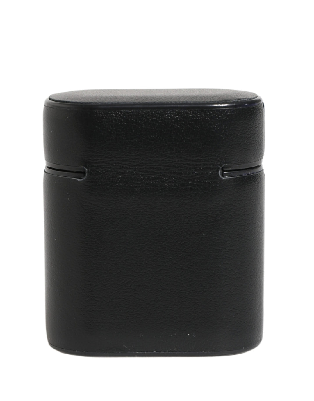 Dolce &amp; Gabbana Black Calf Leather Logo Print Flip Holder Airpods Case
