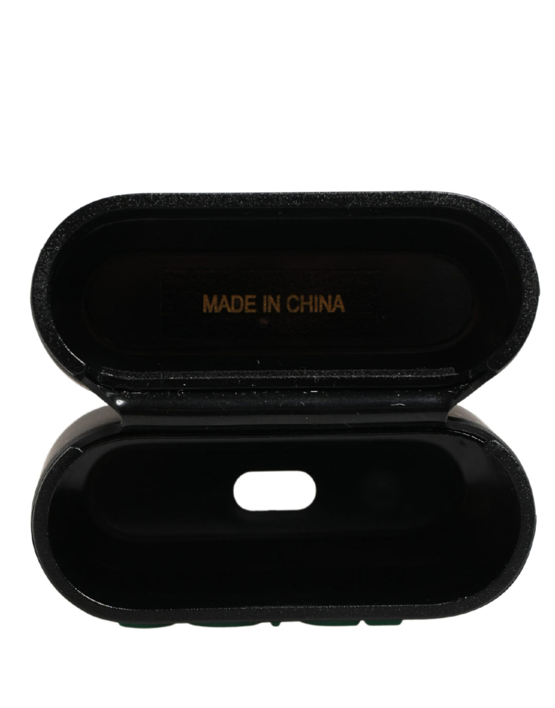 Dolce &amp; Gabbana Black PVC Embossed Logo Flip Holder Women Airpods Case