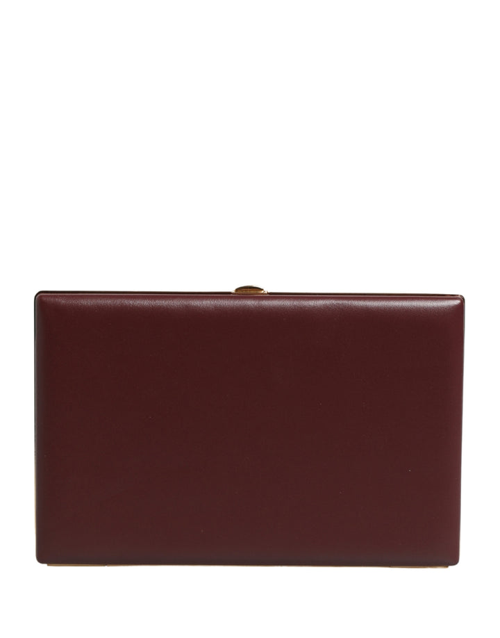 Dolce &amp; Gabbana Brown Calfskin Leather Clutch Evening Women Purse Bag