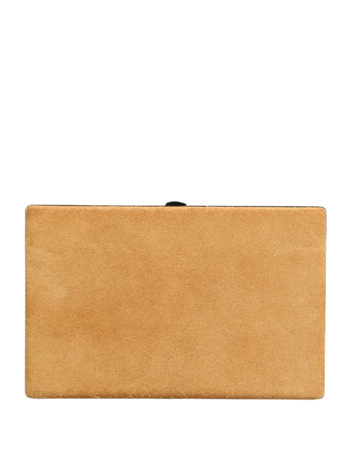 Dolce &amp; Gabbana Beige Velvet Calf Leather Clutch Evening Women Purse Bag