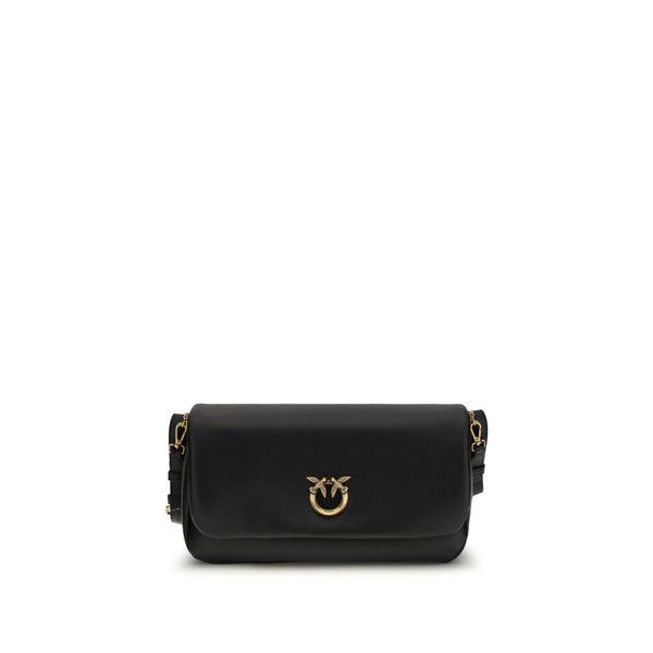 PINKO - Black Calf Leather Bos Taurus Shoulder Bag