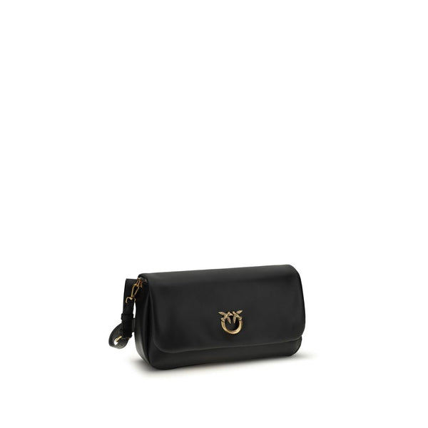 PINKO - Black Calf Leather Bos Taurus Shoulder Bag