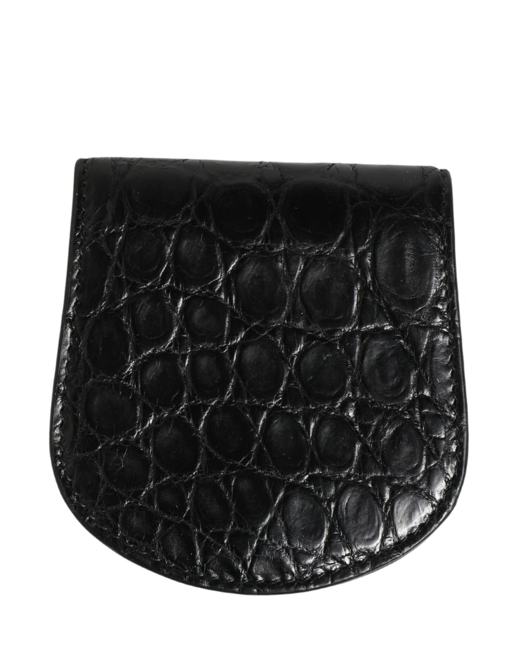Dolce &amp; Gabbana Black Exotic Skin Condom Case Holder Pocket Wallet