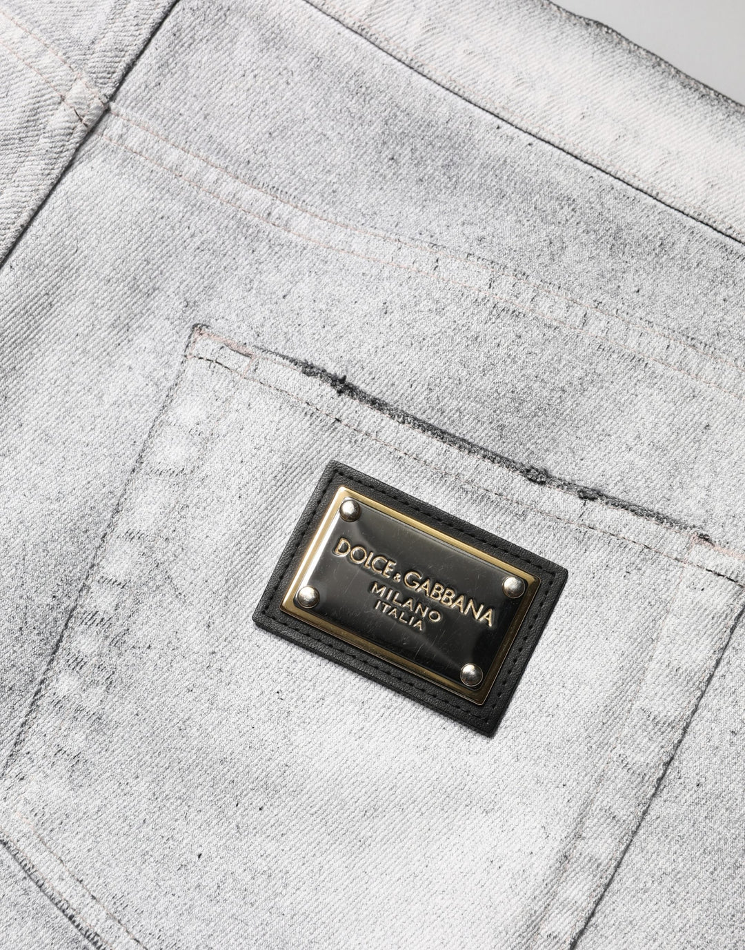 Dolce &amp; Gabbana Light Gray Distressed Skinny Men Denim Jeans