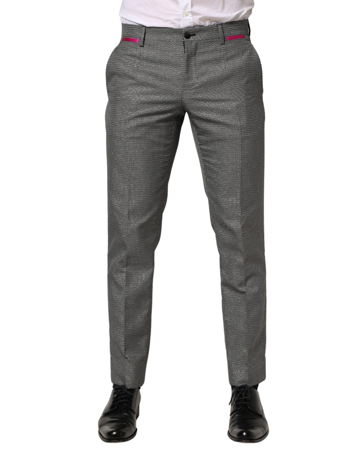 Dolce &amp; Gabbana Gray Viscose Skinny Men Dress Trouser Pants