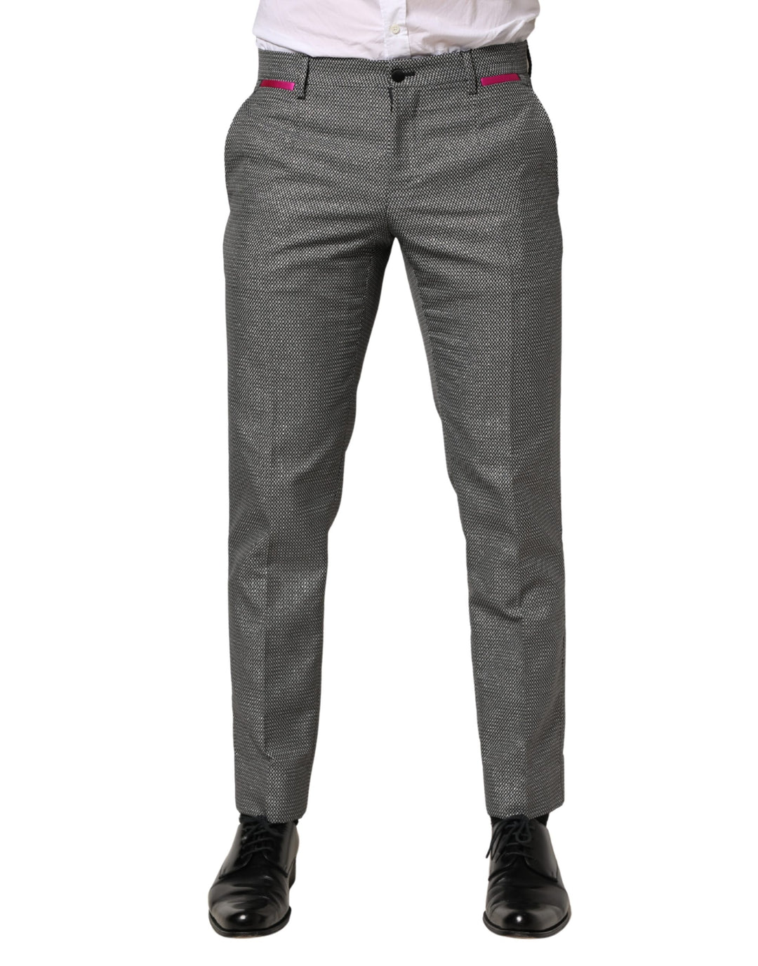 Dolce &amp; Gabbana Gray Viscose Skinny Men Dress Trouser Pants
