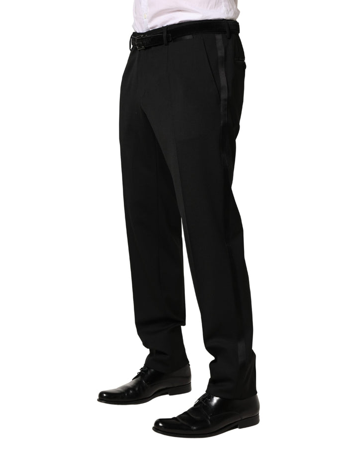 Dolce &amp; Gabbana Black Wool Skinny Men Dress Trouser Pants