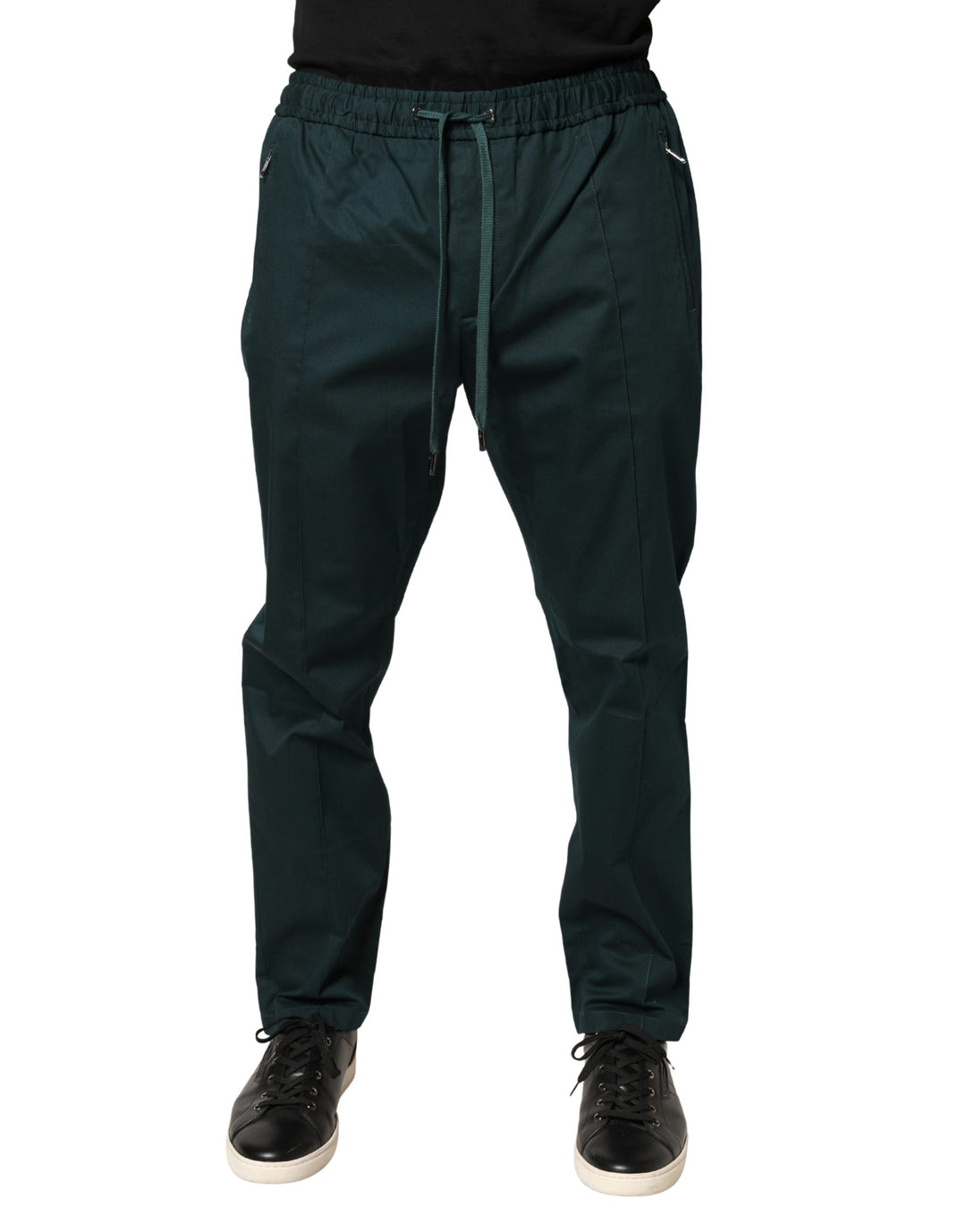 Dolce &amp; Gabbana Green Cotton Skinny Men Jogger Trouser Pants