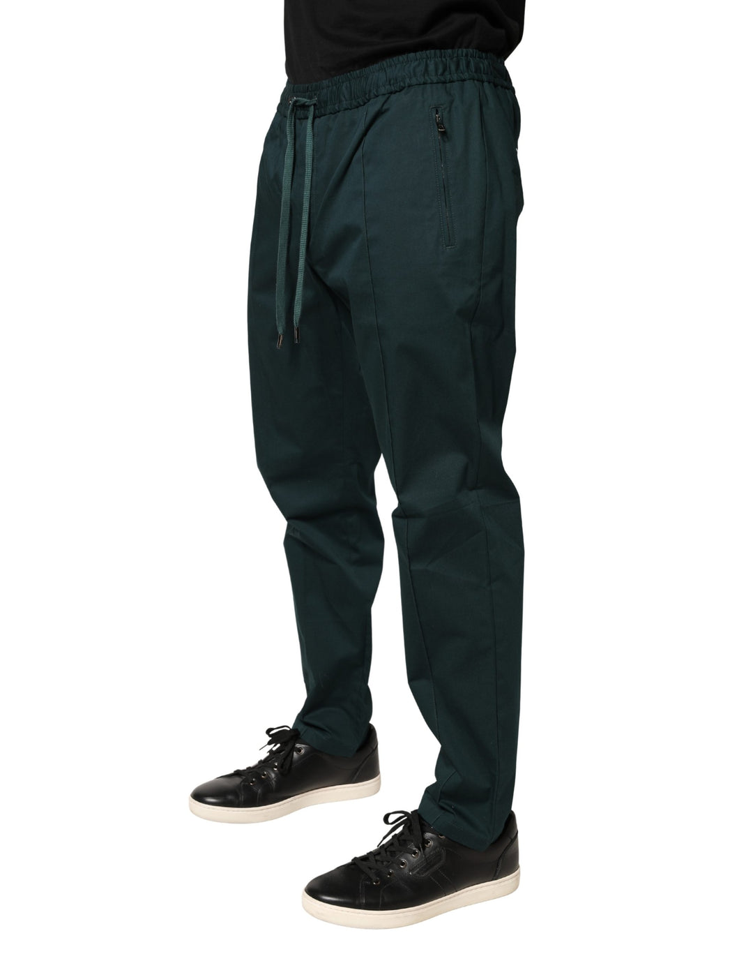 Dolce &amp; Gabbana Green Cotton Skinny Men Jogger Trouser Pants