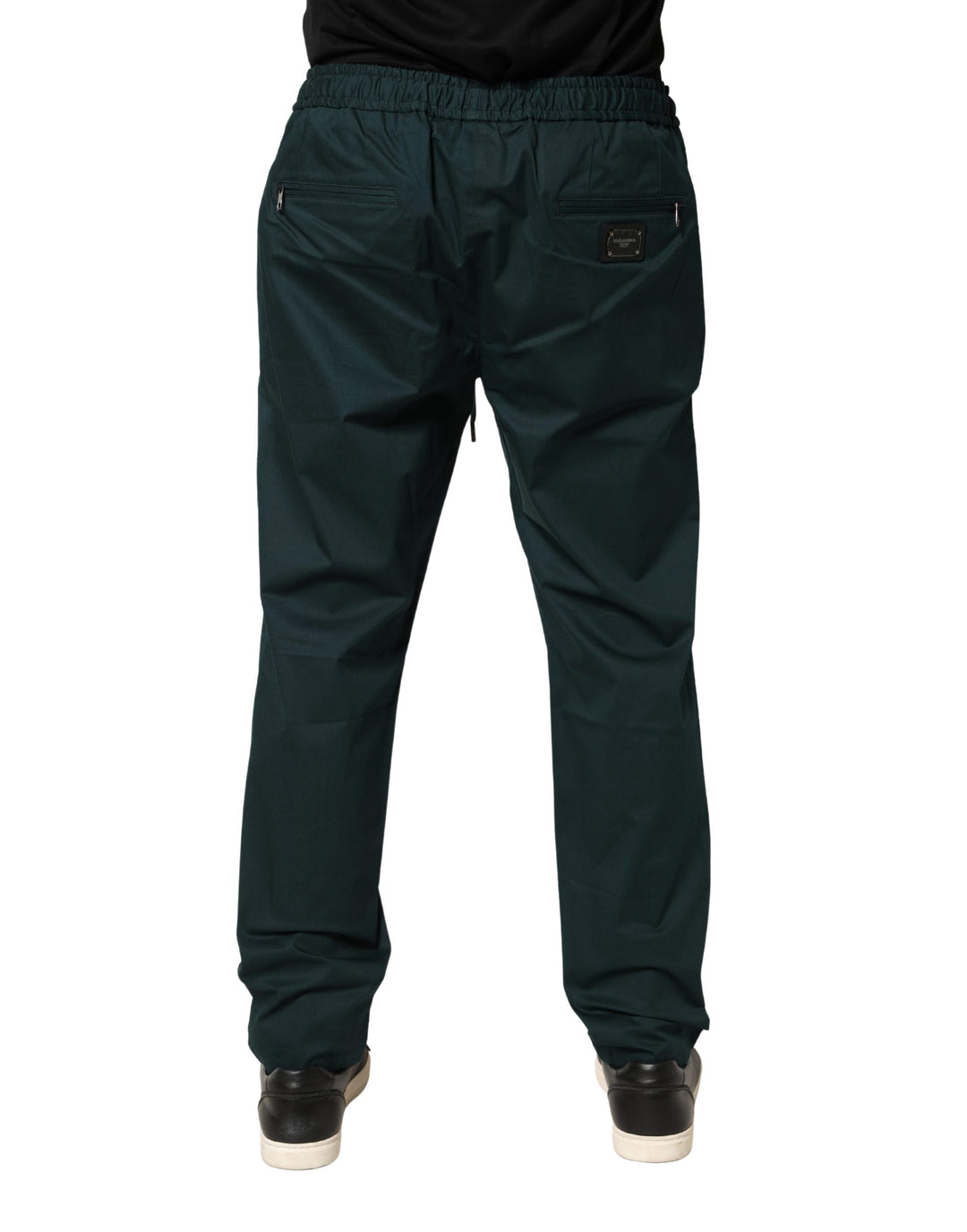 Dolce &amp; Gabbana Green Cotton Skinny Men Jogger Trouser Pants