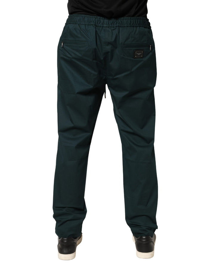 Dolce &amp; Gabbana Green Cotton Skinny Men Jogger Trouser Pants