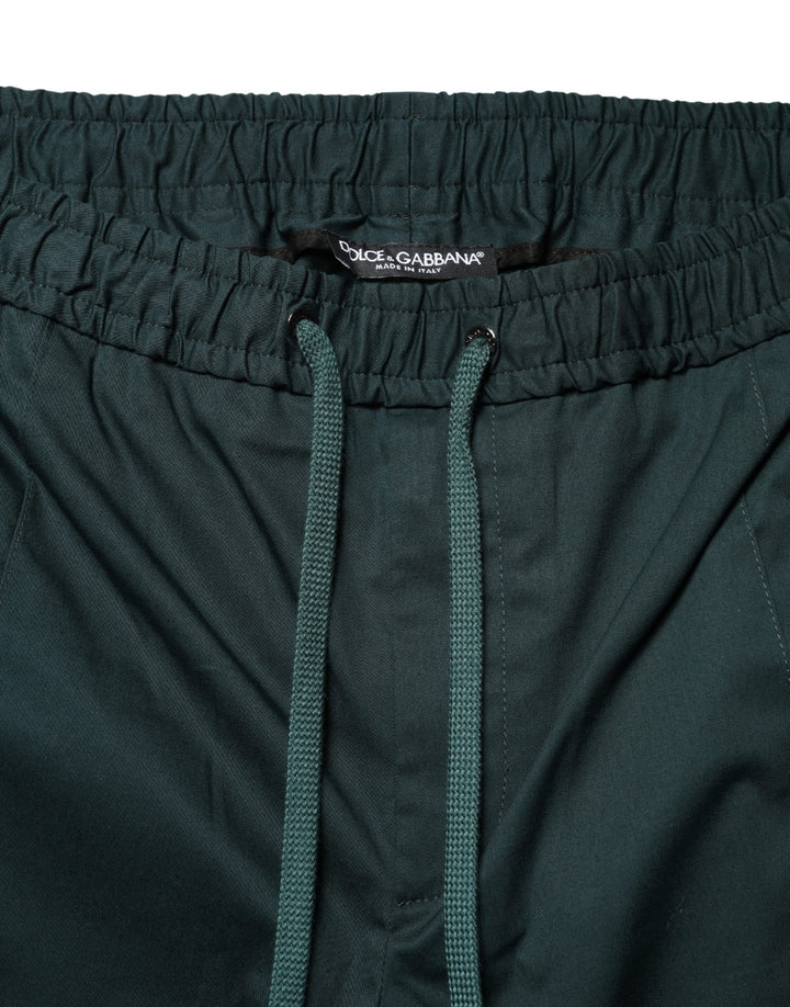 Dolce &amp; Gabbana Green Cotton Skinny Men Jogger Trouser Pants