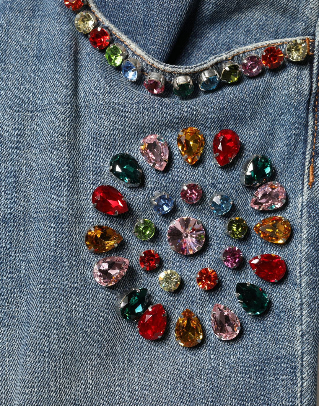 Dolce &amp; Gabbana Blue Embellished Loose Cotton Men Denim Jeans