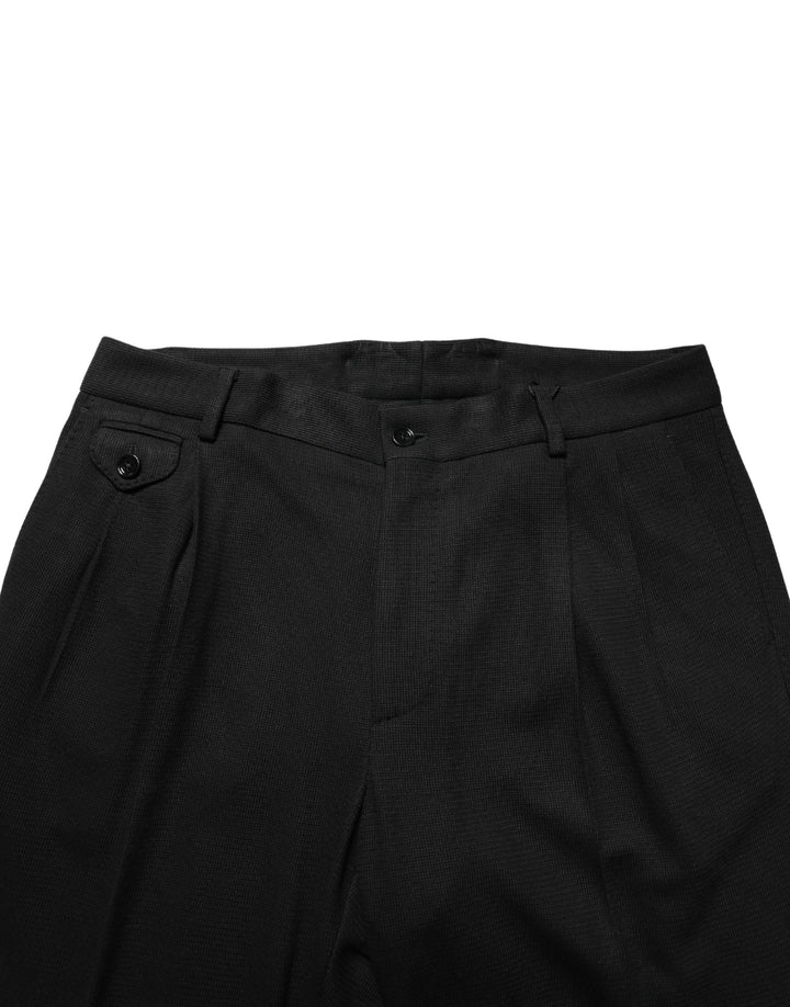 Dolce &amp; Gabbana Black Wool Skinny Men Dress Trouser Pants