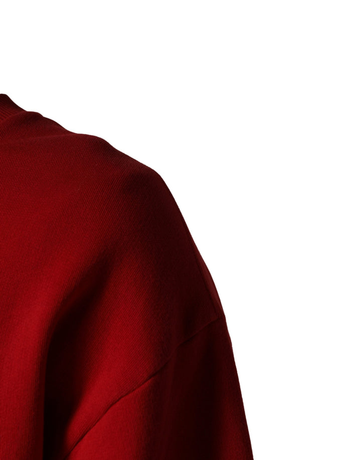 Dolce &amp; Gabbana Red Graphic Crew Neck Men Sweatshirt Sweater