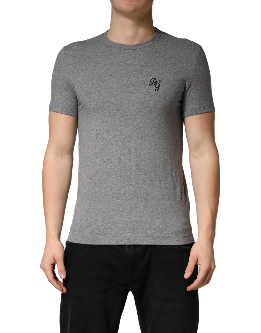 Dolce &amp; Gabbana Gray DG Logo Crew Neck Men Underwear T-shirt