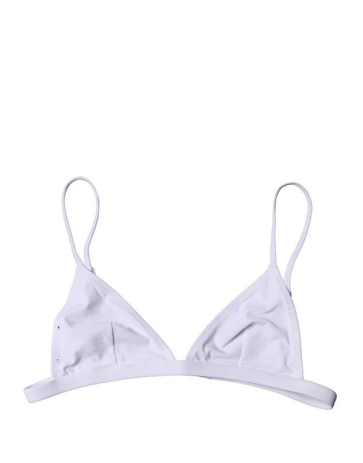 Dolce &amp; Gabbana Top White Nylon Triangle Swimwear Beachwear Bikini