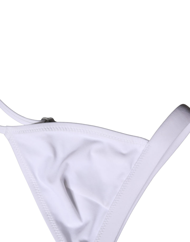 Dolce &amp; Gabbana Top White Nylon Triangle Swimwear Beachwear Bikini