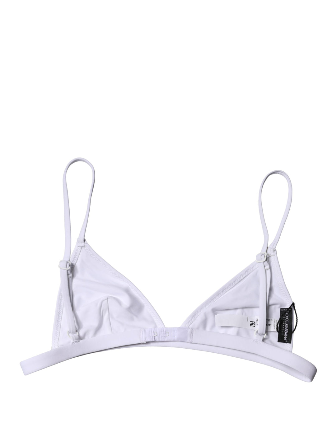 Dolce &amp; Gabbana Top White Nylon Triangle Swimwear Beachwear Bikini