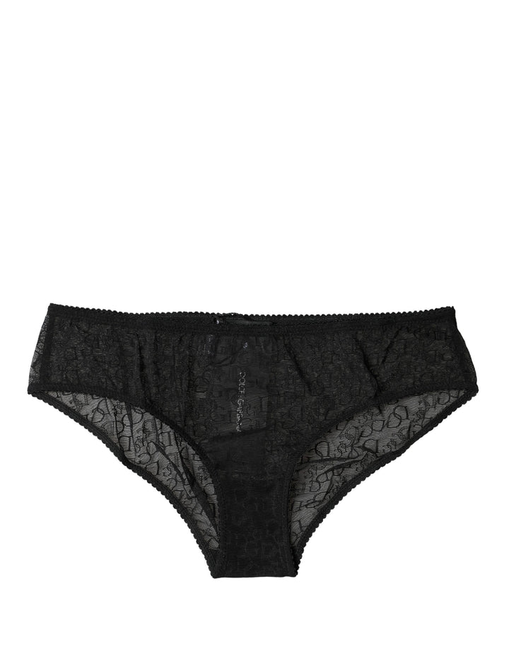 Dolce &amp; Gabbana Black Nylon Stretch Mid Waist Brief Underwear
