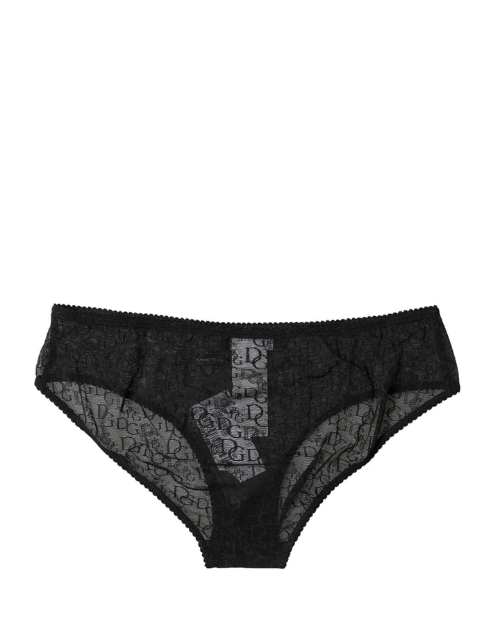 Dolce &amp; Gabbana Black Nylon Stretch Mid Waist Brief Underwear