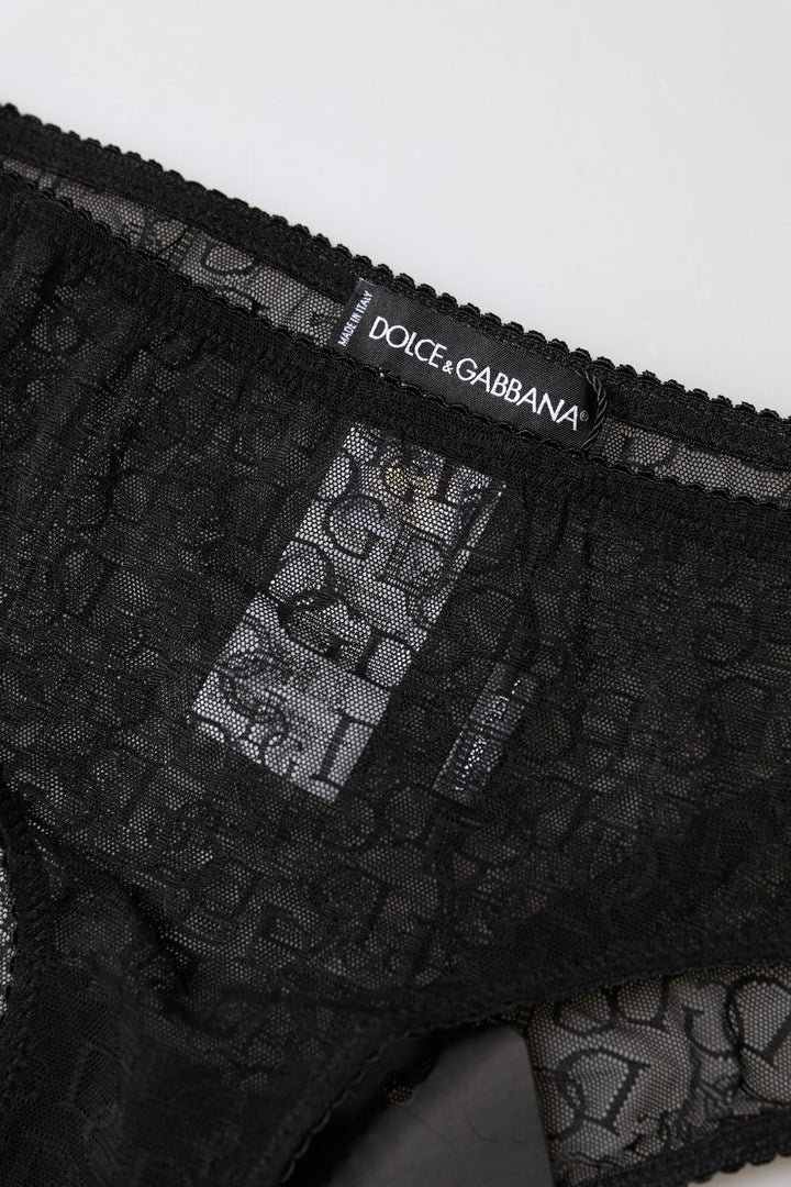Dolce &amp; Gabbana Black Nylon Stretch Mid Waist Brief Underwear