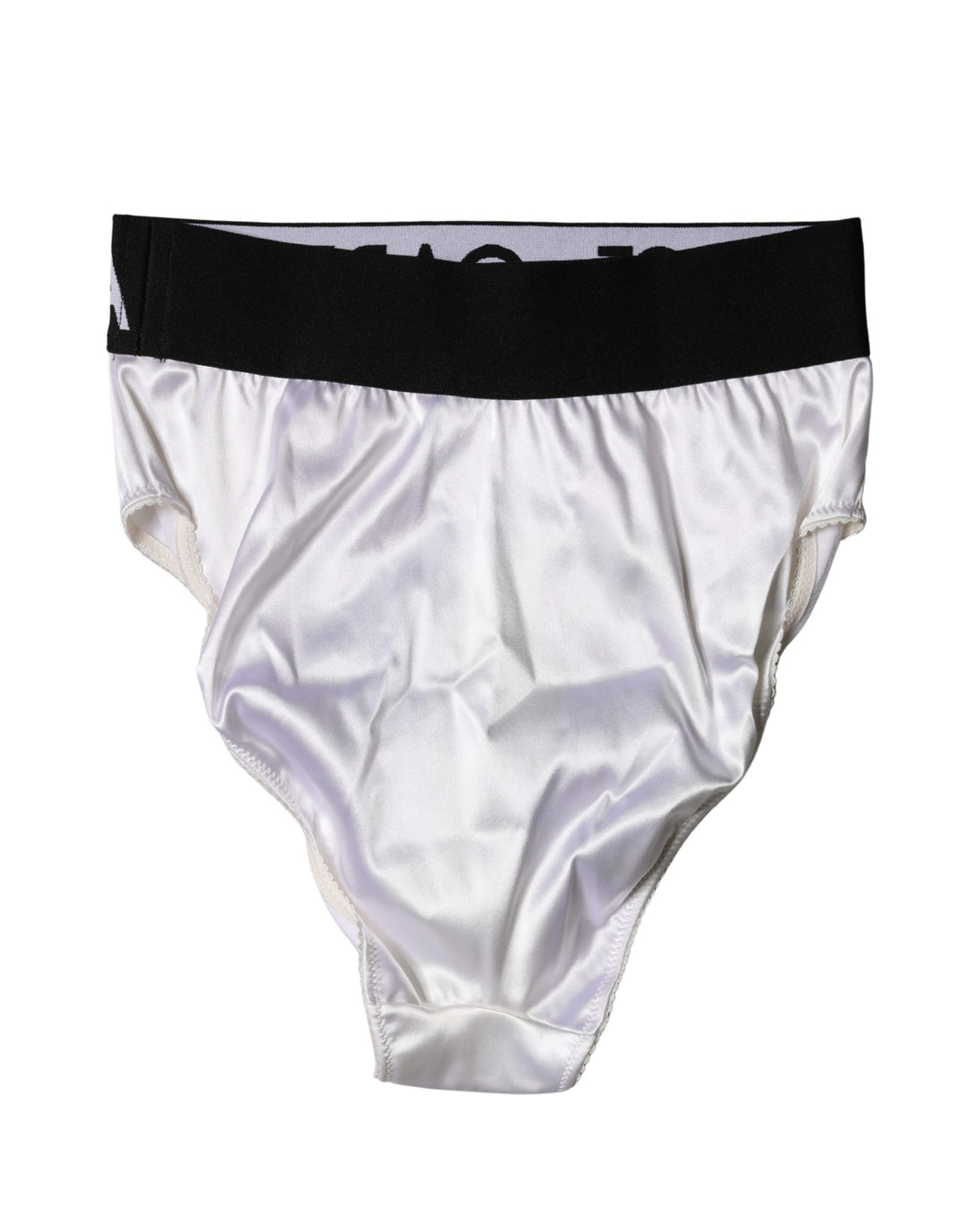 Dolce &amp; Gabbana White Logo Brief High Waist Panty Underwear