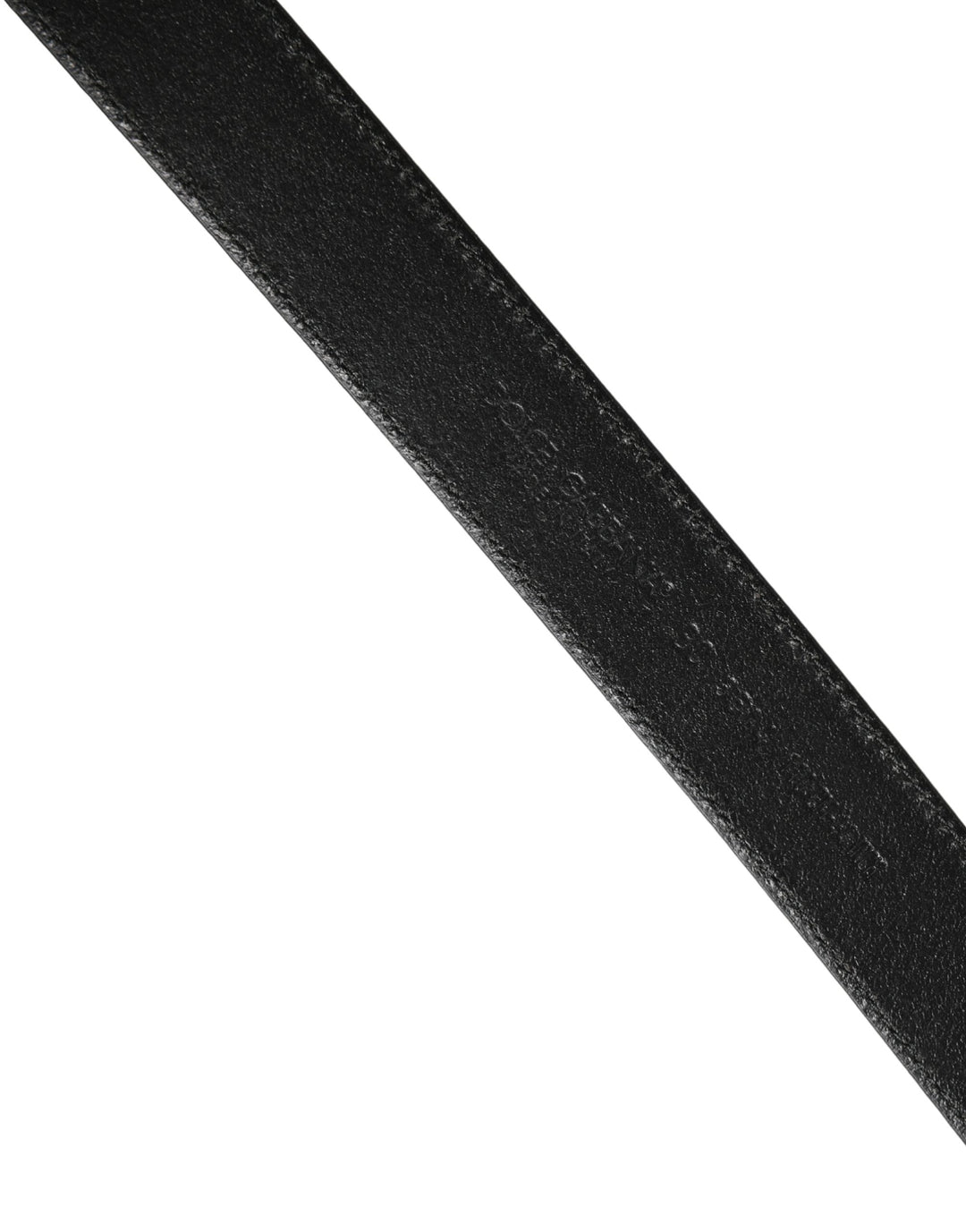 Dolce &amp; Gabbana Men Black Classic Leather Metal Buckle Belt
