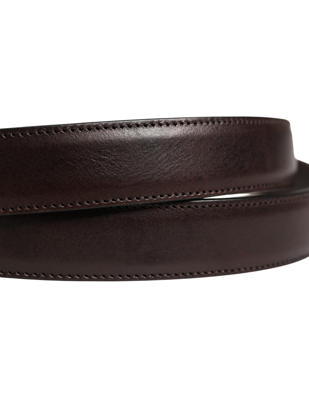 Dolce &amp; Gabbana Men Brown Classic Leather Metal Buckle Belt