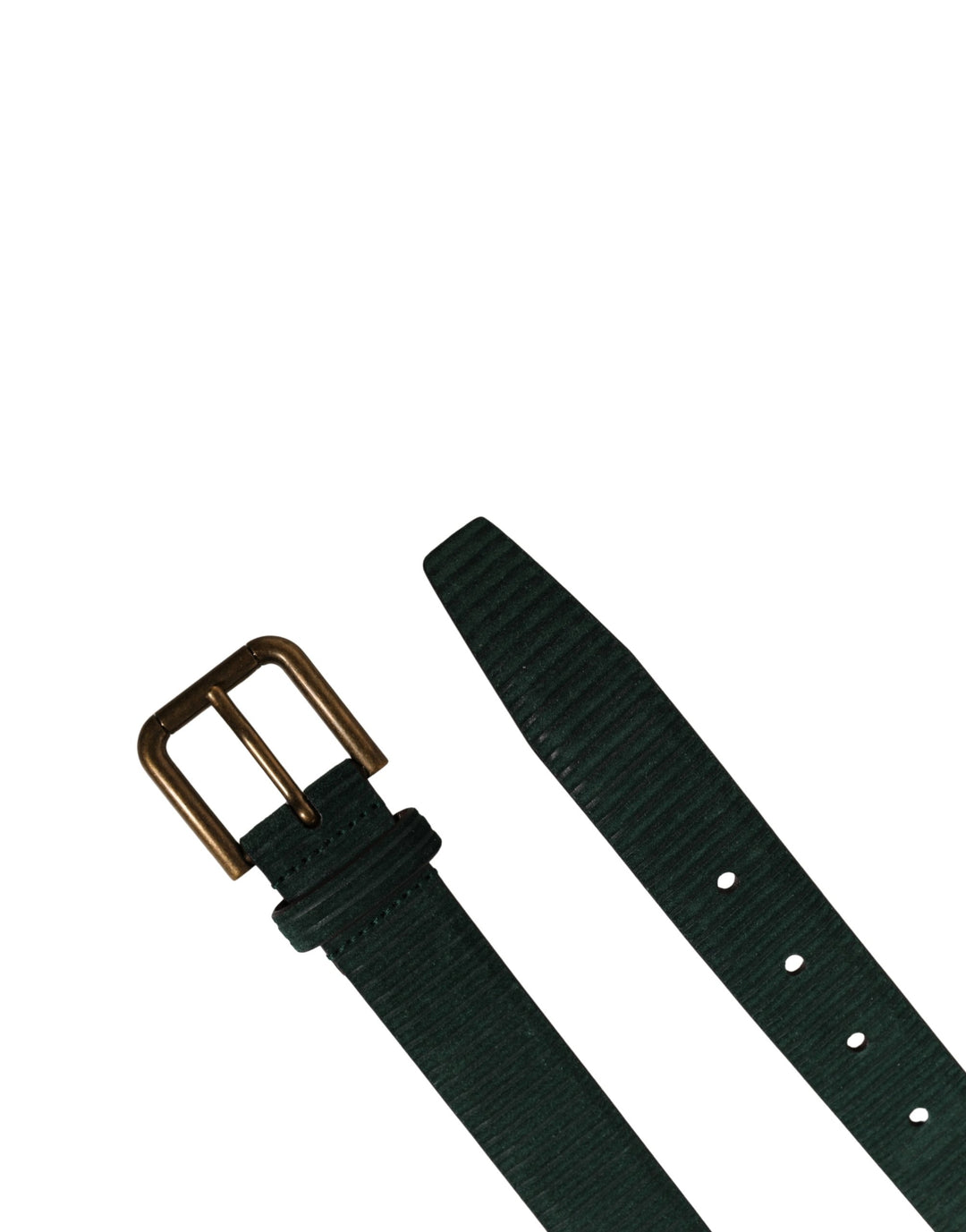 Dolce &amp; Gabbana Men Green Velvet Leather Metal Buckle Belt
