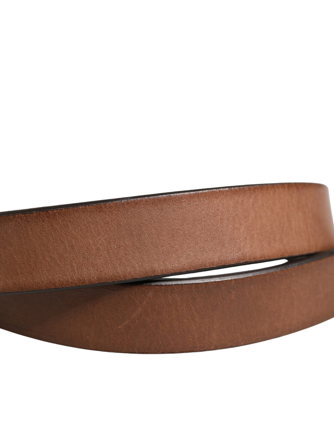 Dolce &amp; Gabbana Men Brown Classic Leather Metal Buckle Belt
