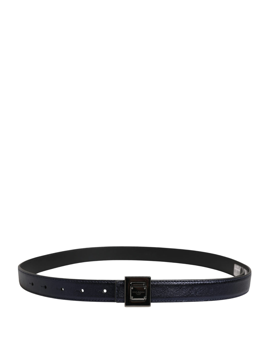 Dolce &amp; Gabbana Men Black Classic Leather Square Buckle Belt