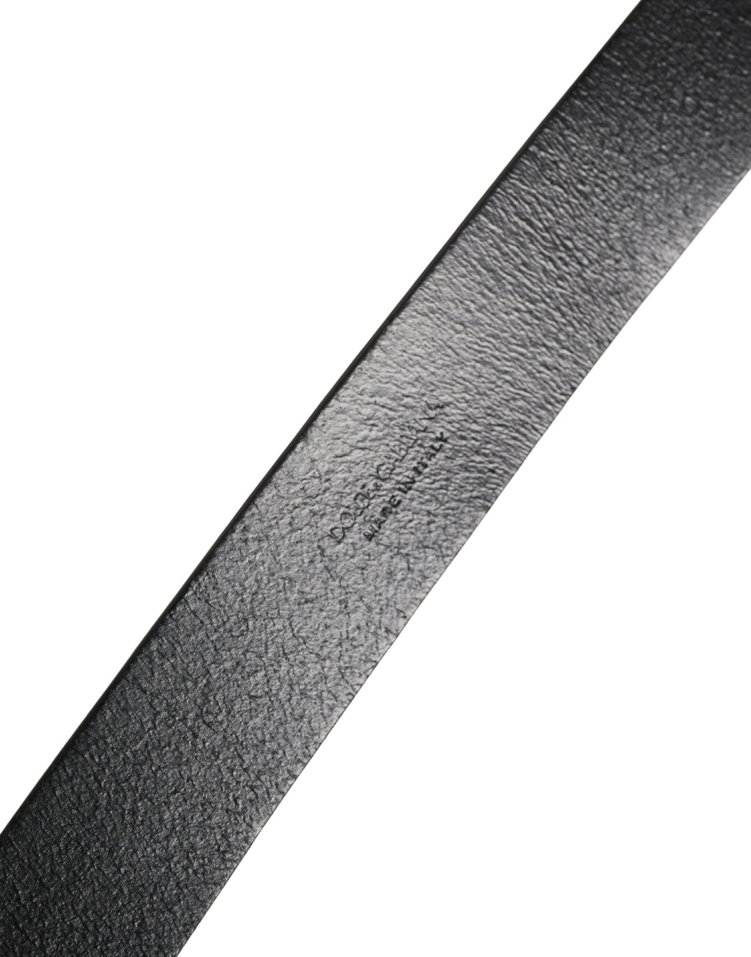Dolce &amp; Gabbana Black Calf Leather Silver Metal Buckle Belt