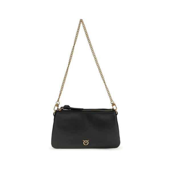 PINKO - Black Calf Leather Bos Taurus Shoulder Bag