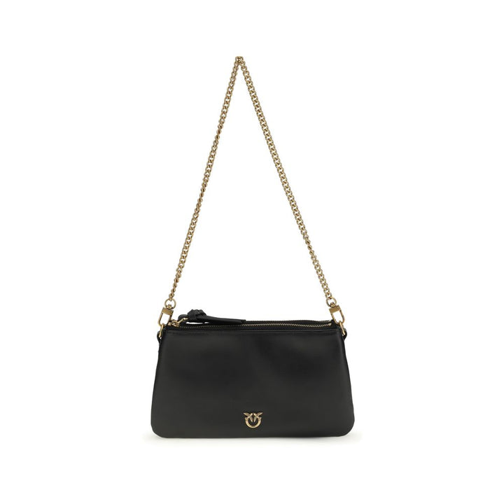 PINKO - Black Calf Leather Bos Taurus Shoulder Bag