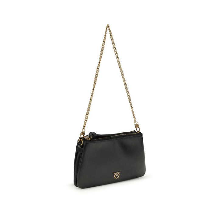 PINKO - Black Calf Leather Bos Taurus Shoulder Bag