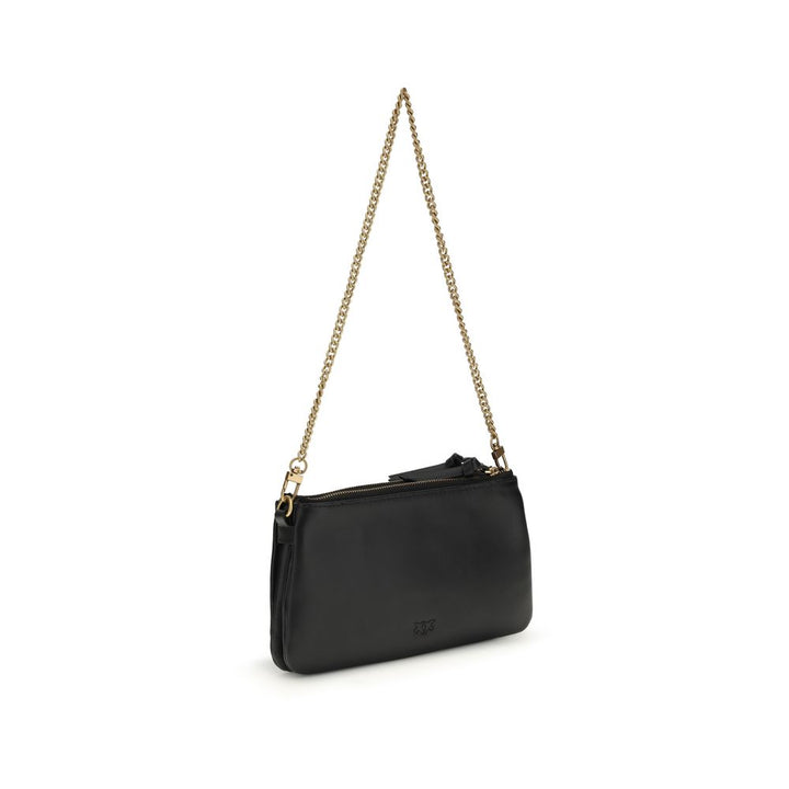 PINKO - Black Calf Leather Bos Taurus Shoulder Bag