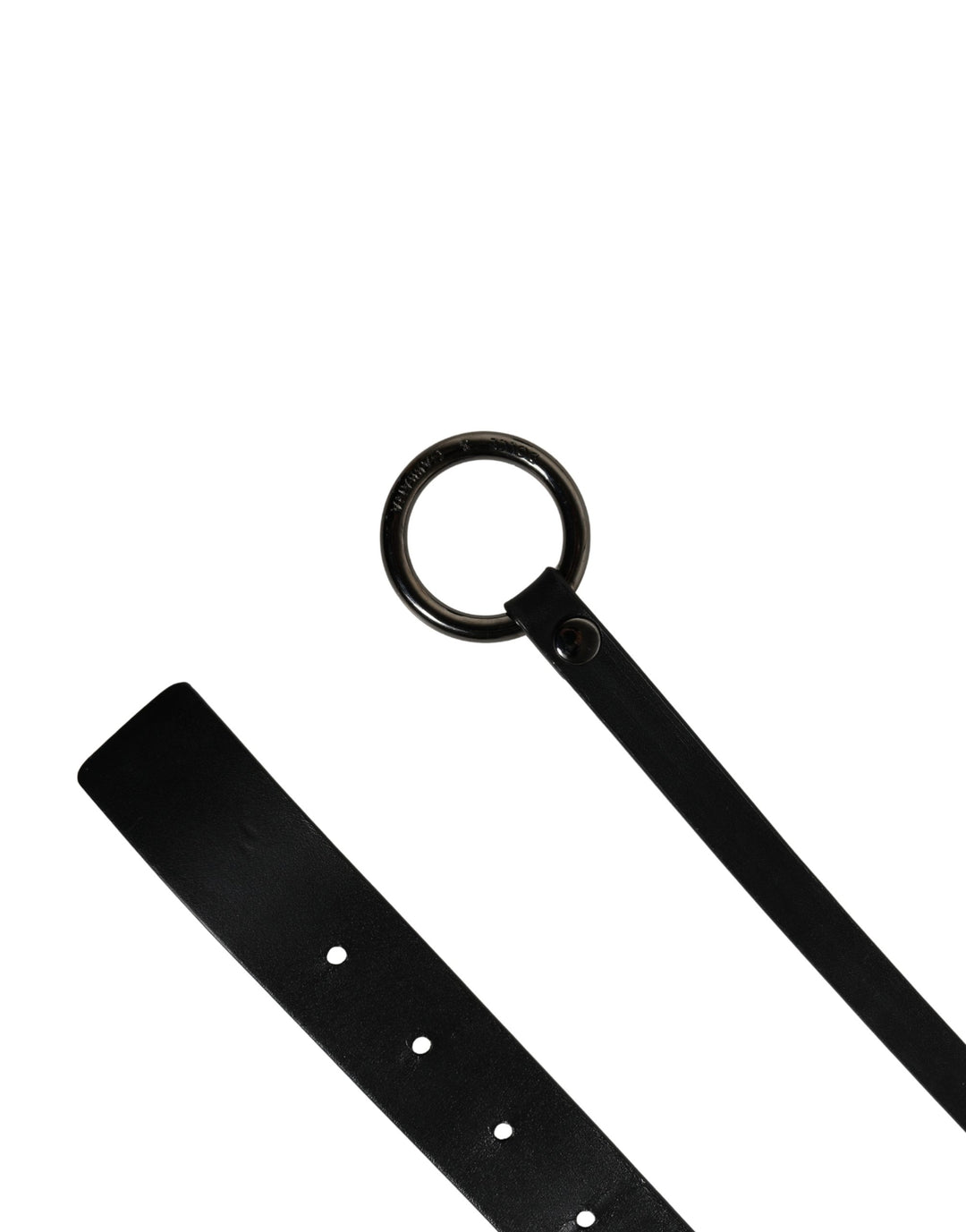 Dolce &amp; Gabbana Men Black Calfskin Leather Metal Buckle Belt