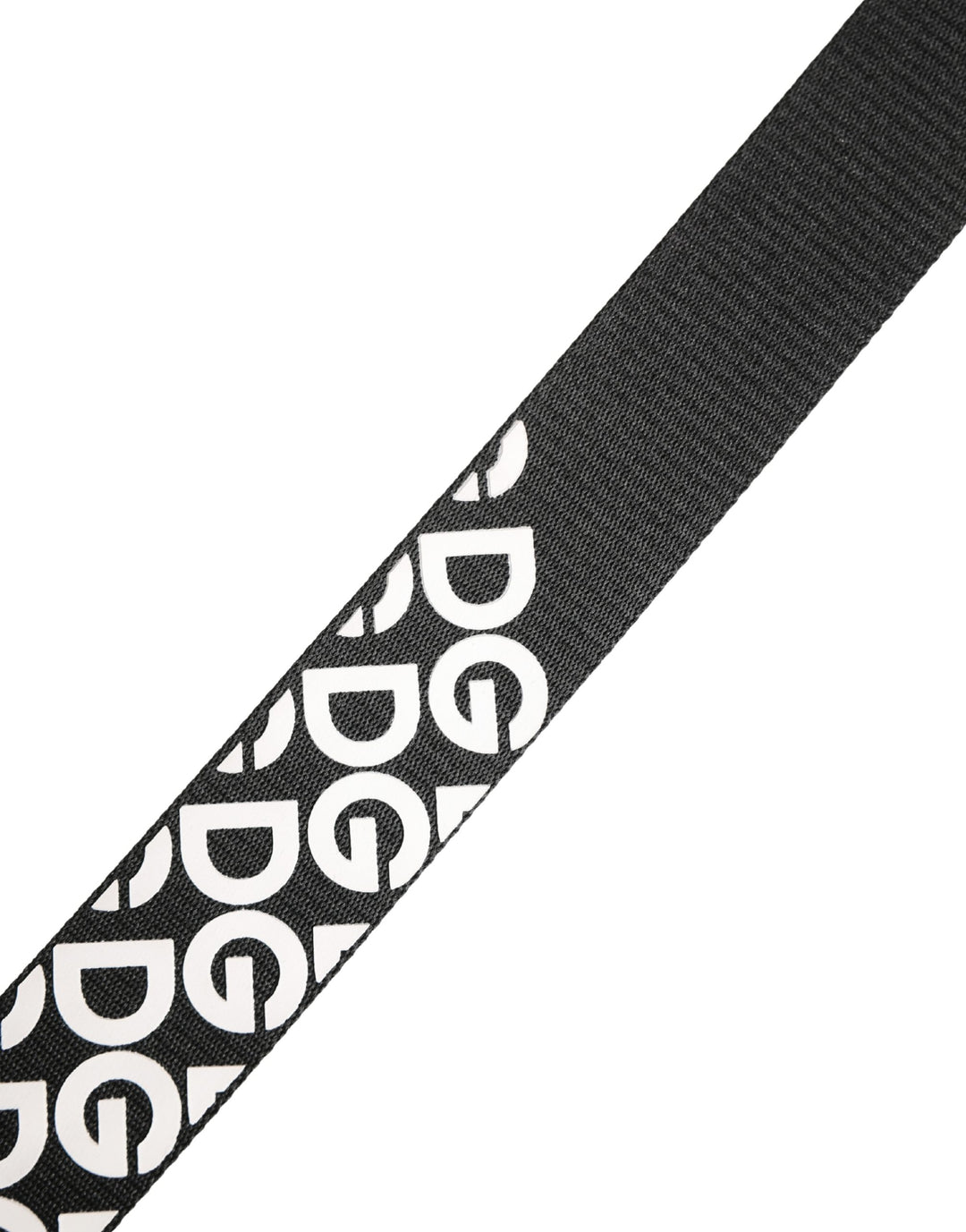 Dolce &amp; Gabbana White Black Logo Leather Metal Buckle Belt