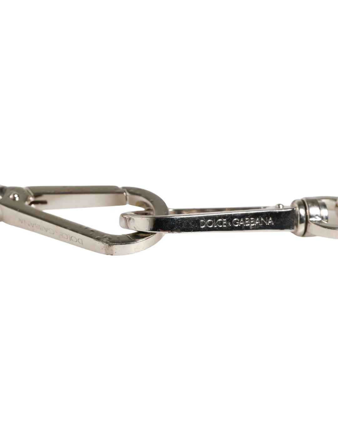 Dolce &amp; Gabbana Black Leather Silver Chain Bag Accessory Shoulder Strap