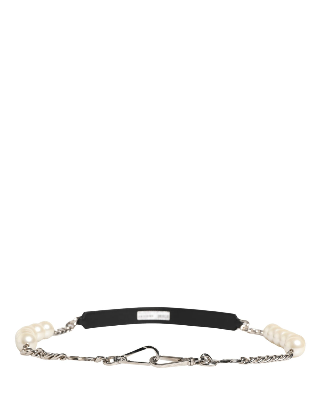Dolce &amp; Gabbana Black Leather Silver Chain Bag Accessory Shoulder Strap