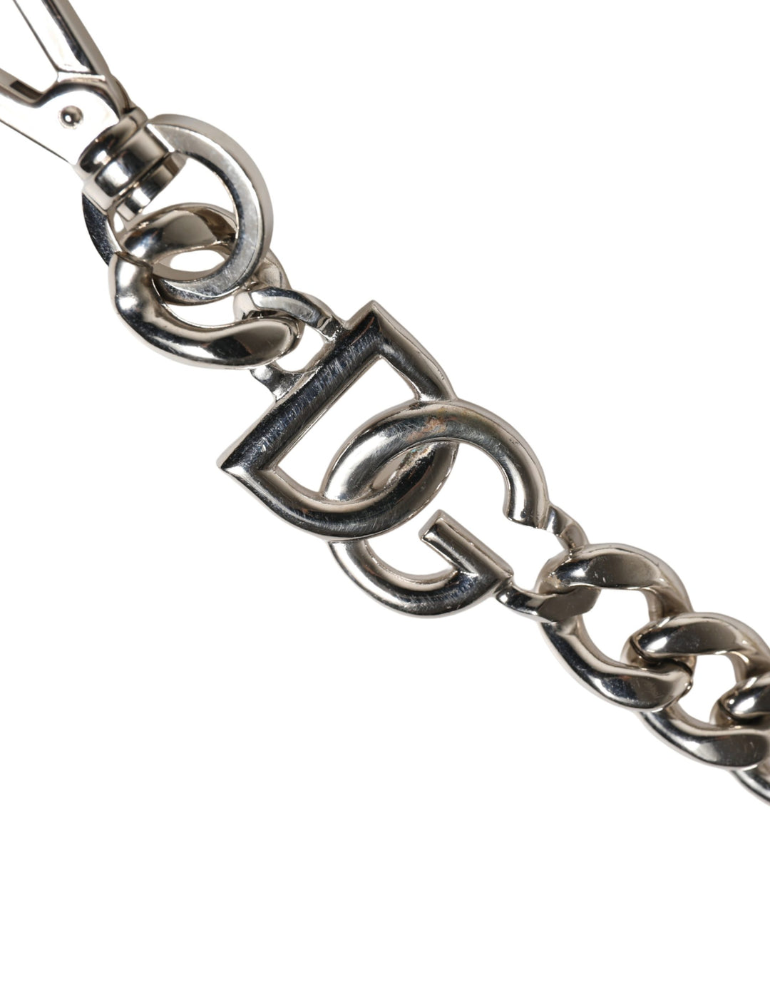 Dolce &amp; Gabbana Black Leather Silver Chain Bag Accessory Shoulder Strap