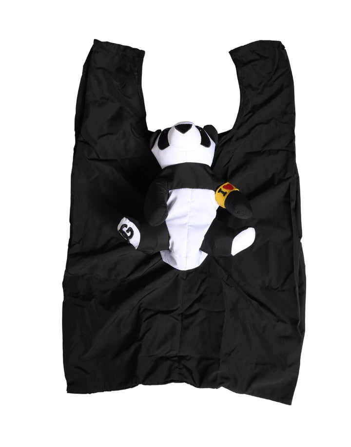 Dolce &amp; Gabbana Men Black Polyester Panda Stuffed Ecobag Bag