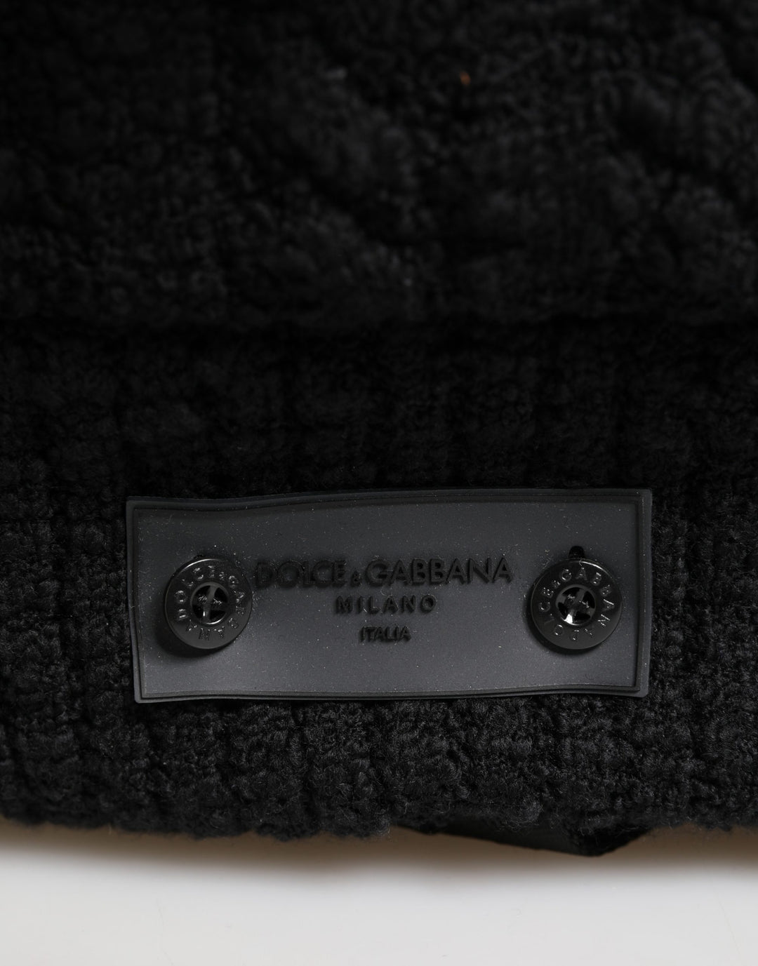 Dolce &amp; Gabbana Black Tricot Wool Blend Duffel Backpack Travel Borse Bag