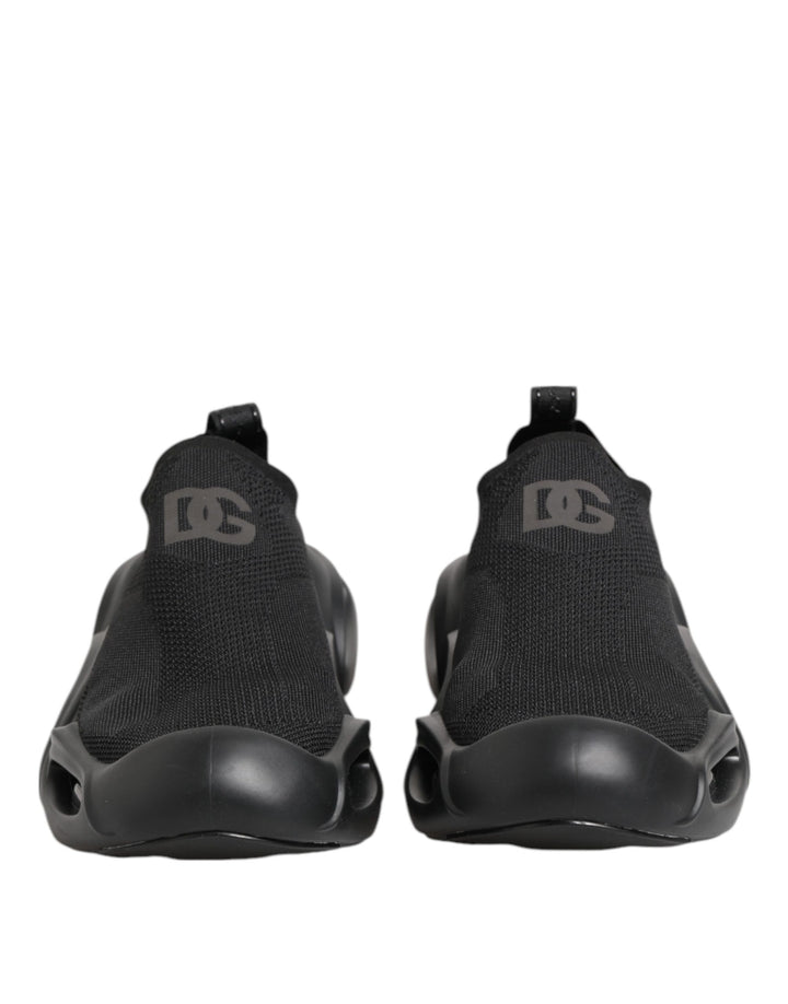 Dolce &amp; Gabbana Black Slip On Wave Low Top Sneakers Shoes