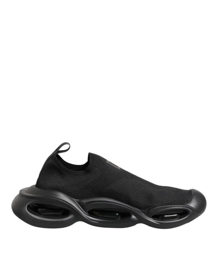 Dolce &amp; Gabbana Black Slip On Wave Low Top Sneakers Shoes