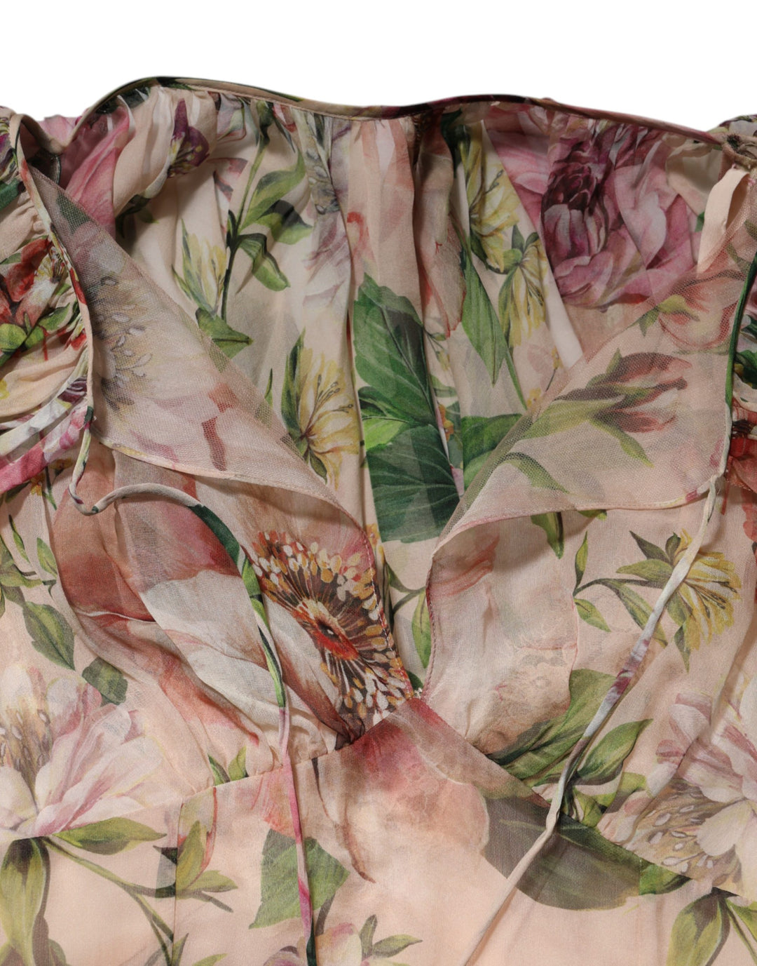 Dolce &amp; Gabbana Multicolor Floral Silk Layered Maxi Dress