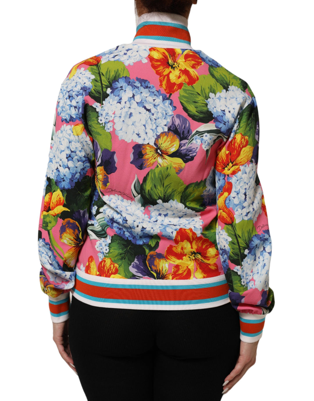 Dolce &amp; Gabbana Multicolor Floral Print Zip Cardigan Jacket
