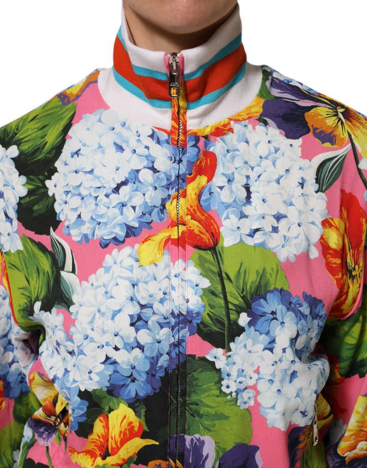 Dolce &amp; Gabbana Multicolor Floral Print Zip Cardigan Jacket